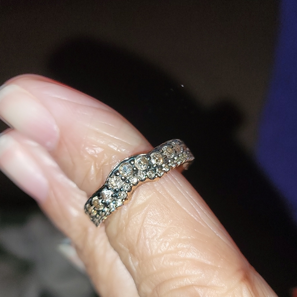 Preowned Le Vian 14k Rose Gold ring with Chocolate diamonds size 7